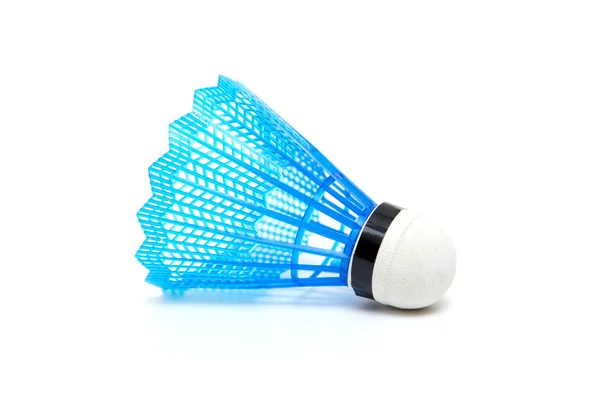 Blue badminton shuttlecock isolated on white background — Stock Photo, Image