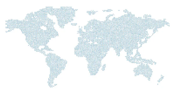 Mappa del mondo vettoriale con alfabeto inglese — Vettoriale Stock