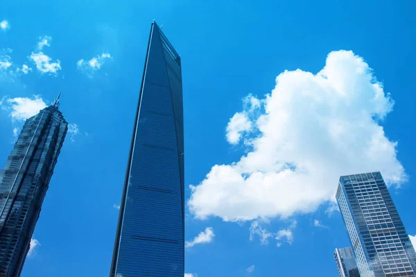 Arranha-céus Jin Mao Tower e SWFC Shanghai World Financial Center em Xangai — Fotografia de Stock