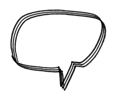 Beyaz arka plan üzerinde izole fırça darbesiyle konuşma balonu