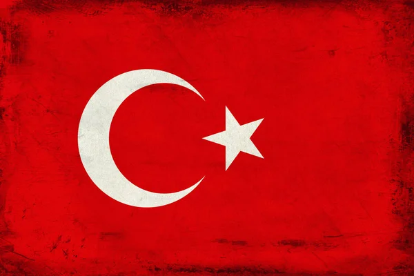 Vintage Nationalt Flag Tyrkiet Baggrund - Stock-foto