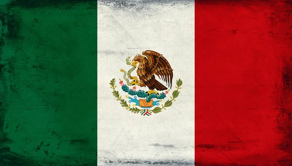 Vintage Nationalflag Mexico Baggrund - Stock-foto