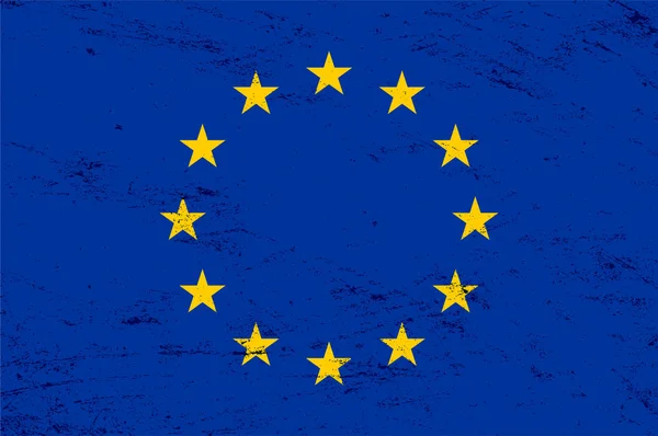 Grunge Διάνυσμα Φόντο Σημαία Της Ευρωπαϊκής Ένωσης — Διανυσματικό Αρχείο