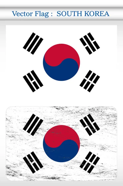 Vector Grunge Flagge Mit Südkoreanischem Hintergrund — Stockvektor