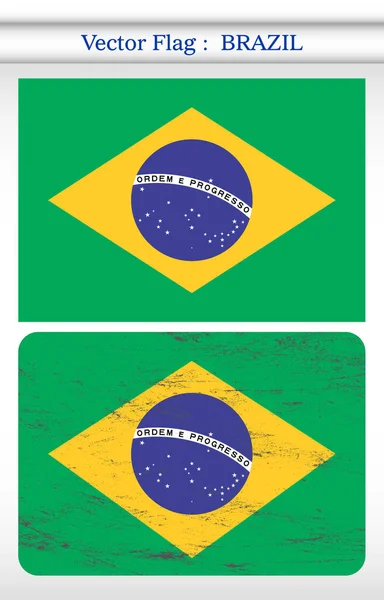 Vector Grunge Bandeira Brasil Fundo — Vetor de Stock