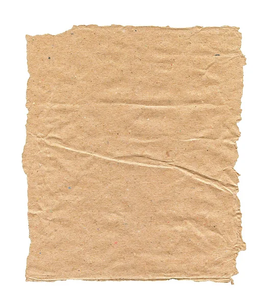 Blank Crumpled Brown Paper Textured Background Isolated — Stock Photo, Image