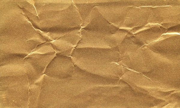 Branco Crumpled Dourado Papel Texturizado Fundo — Fotografia de Stock