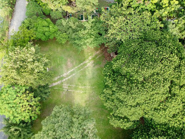 Bird eye view park at somewhere of Bangkok Thailand.