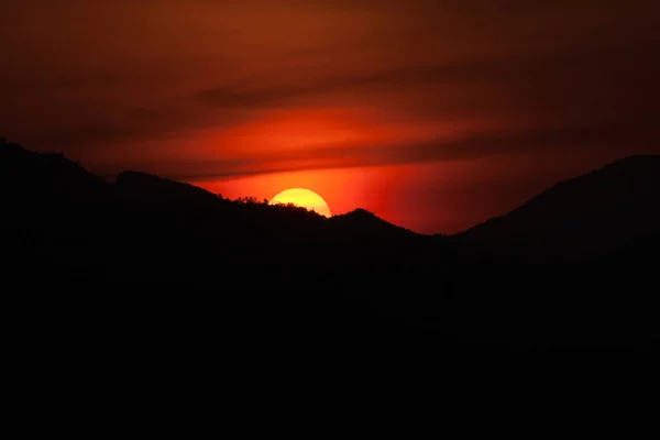 Siluate sun at Thailand — Stock Photo, Image