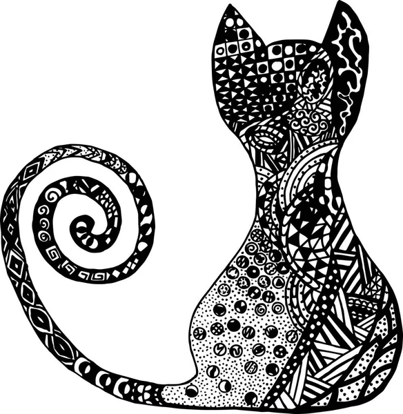 Cats.Ethnic tasarım vektör çizim. Soyut. Mısır. Zentangle tasarım çocuklar ve yetişkinler için.