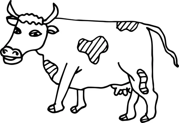 可爱的奶牛。简单的平面样式。为绘画 — 图库矢量图片
