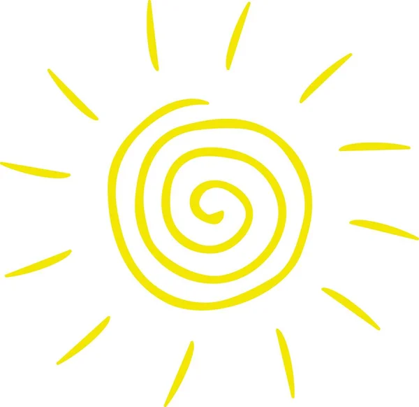 Yellow spiral Sun. No contour — Stock Vector