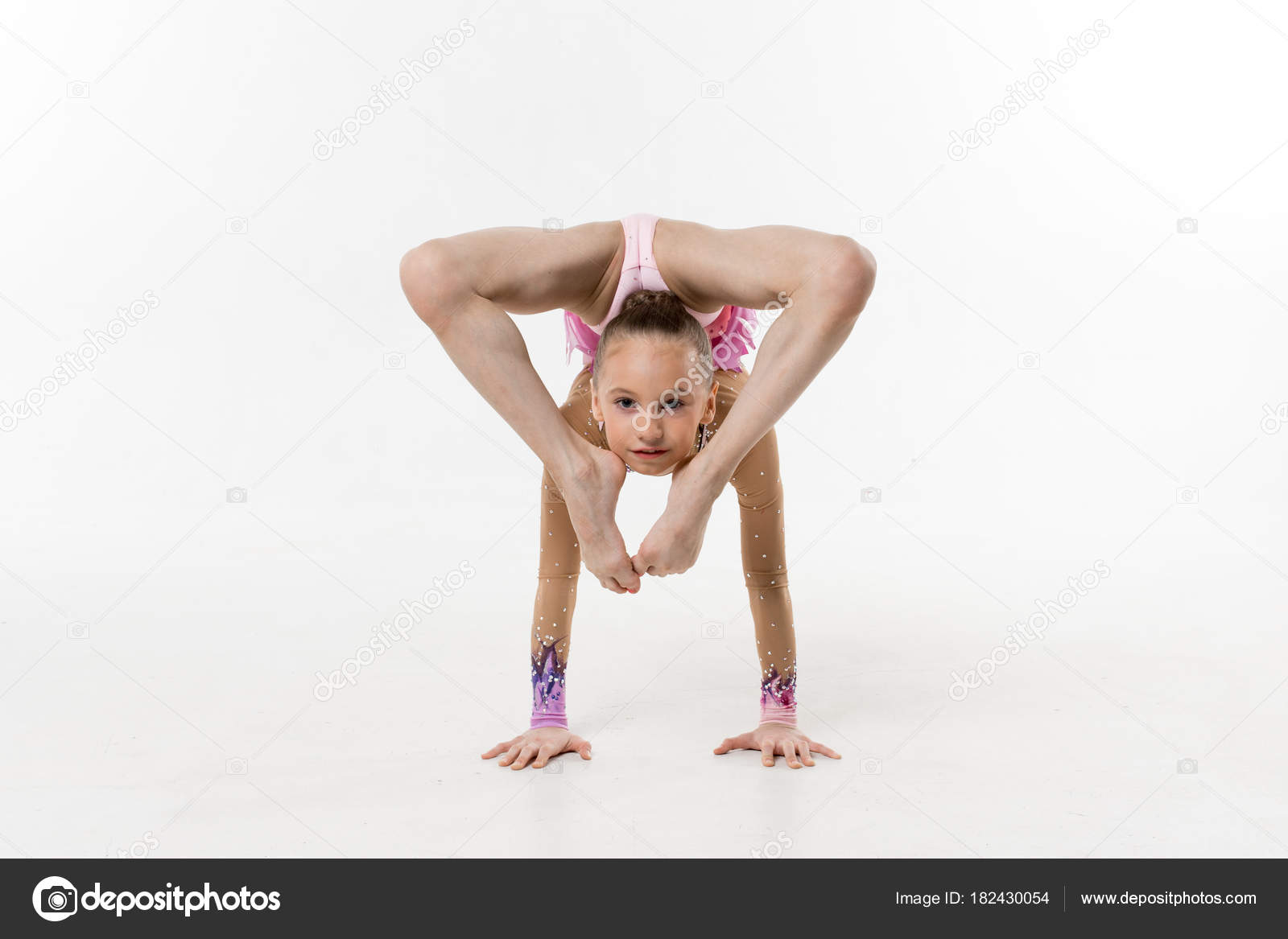 Young woman in leotard doing hi-res stock photography and images