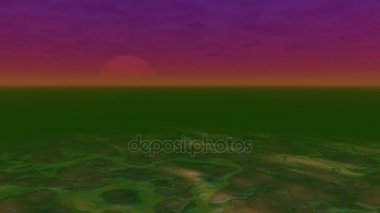 soyut manzara yeşil günbatımı