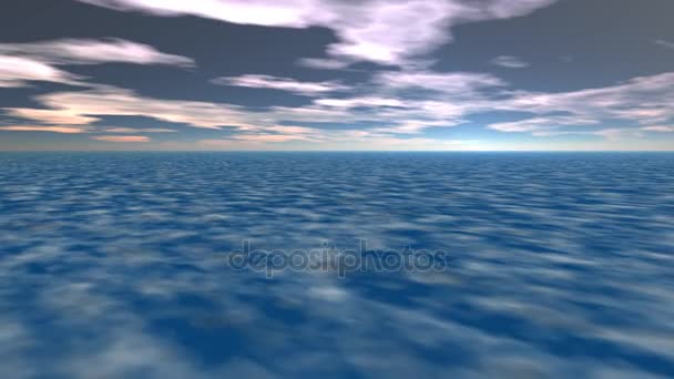 Abstracto paisaje suelo azul y cielo gris — Vídeo de stock