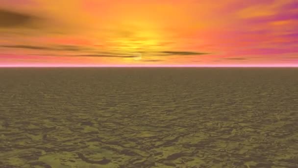 Abstract landschap oranje zonsondergang — Stockvideo