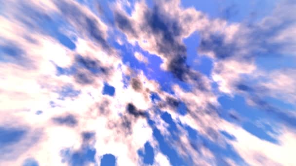 Abstracte Achtergrondanimatie Platte Witte Wolken — Stockvideo