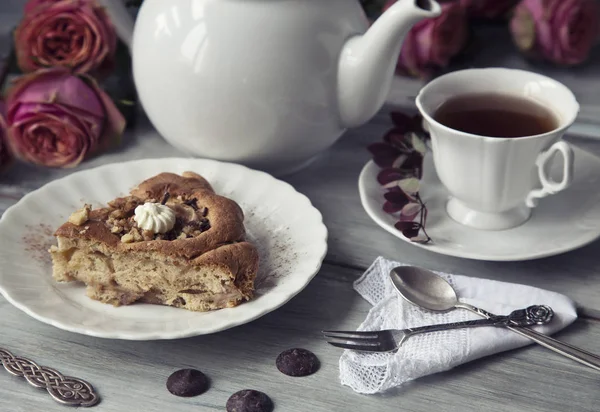 Apple pie charlotte dengan kayu manis — Stok Foto