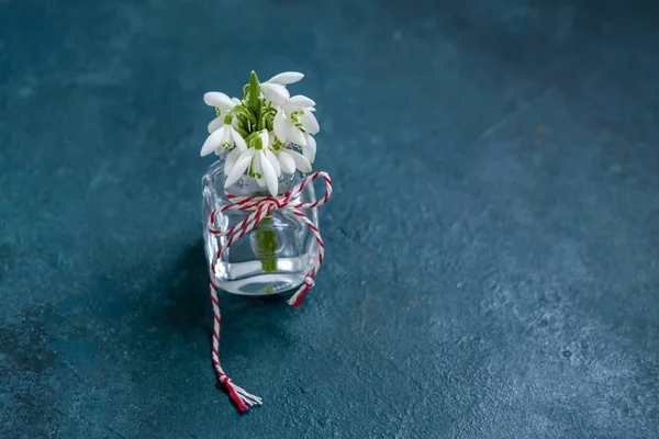 Fresh beautiful bouquet of the first spring forest snowdrops — Stock Photo, Image