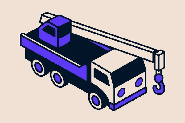 Ícone Isométrico Guindaste Caminhão Ilustração Vetor Tendência —  Vetores de Stock