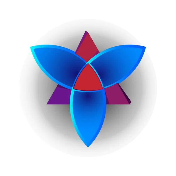 Shamrock blue on a red triangle abstract shape vector — Stock Photo, Image