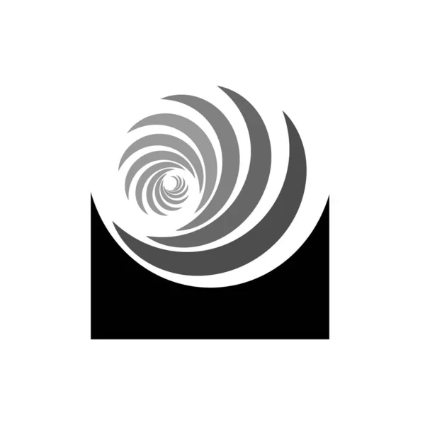 Elegante Logotipo Cuadrado Negro Transforma Gráficos Vectoriales Espiral — Vector de stock