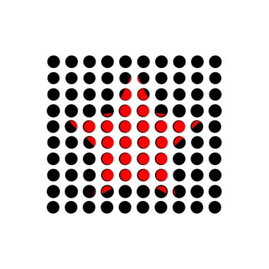 Siyah daireler altında kırmızı yıldız