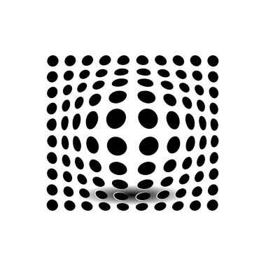 Deforme olmuş dairelerle deforme olmuş ızgara görünmez bir topu gölgelerle kaplar.