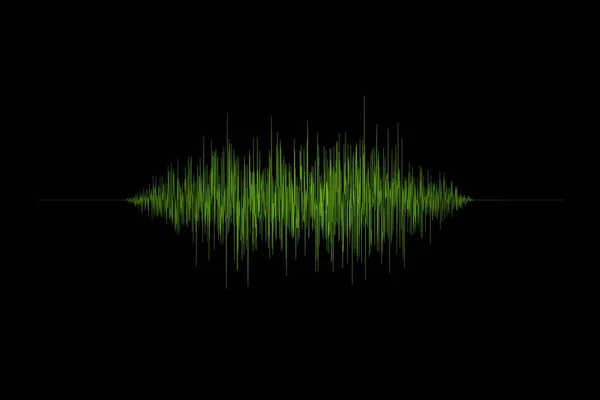 3d rendering green sound wave illustration