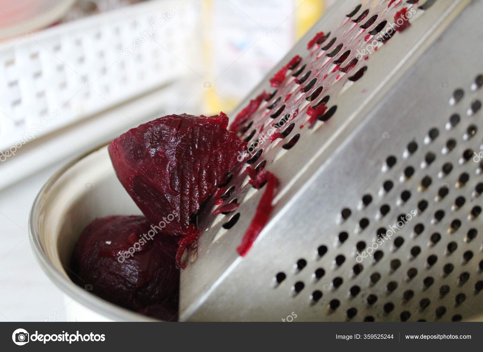 Metal Grater Grind Red Beets Photo Metal Grater Vegetables Rub