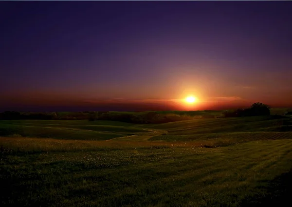 Midwest majestátní západ slunce — Stock fotografie