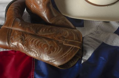 Teksas 'ta bayrak, kovboy şapkası ve çizmeleriyle