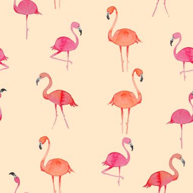 Aquarelle flamingolar ile seamless modeli
