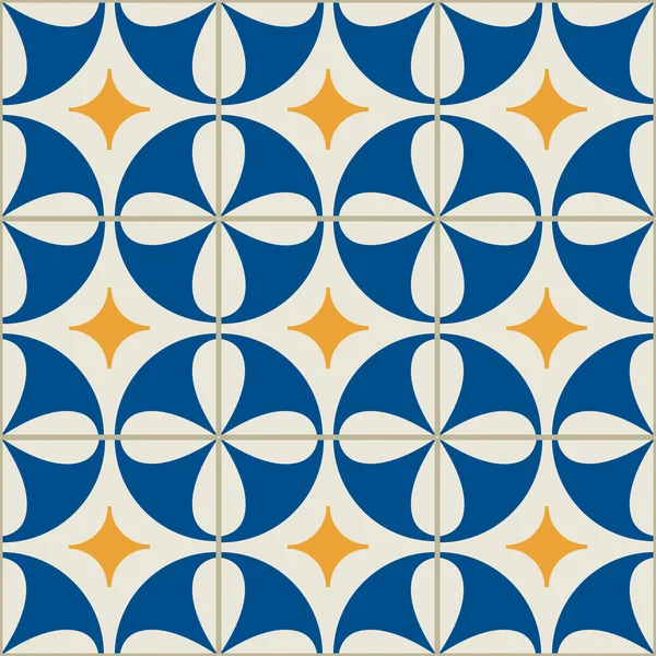 Azulejos Tradicionais Portugal Inspiraram Padrão Sem Costura Para Design Cerâmica —  Vetores de Stock