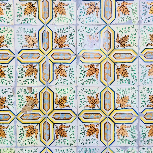 Azulejo de cerâmica tradicional portuguesa. Antecedentes do azulejo. Arábica — Fotografia de Stock