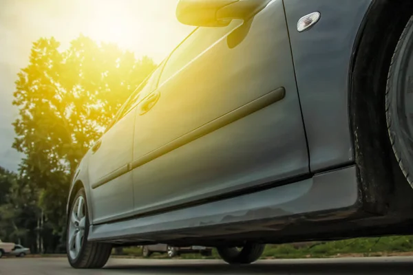 Deportes Vista Lateral Del Coche Llantas Aleación — Foto de Stock