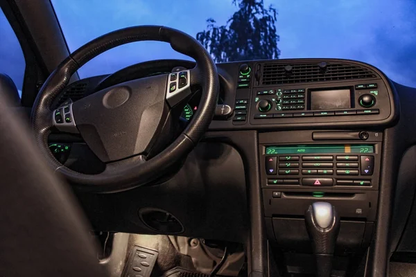 Salon of a car, parts from leather and plastic