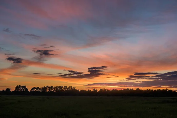 Hermoso Cielo Horizonte Por Noche — Foto de Stock