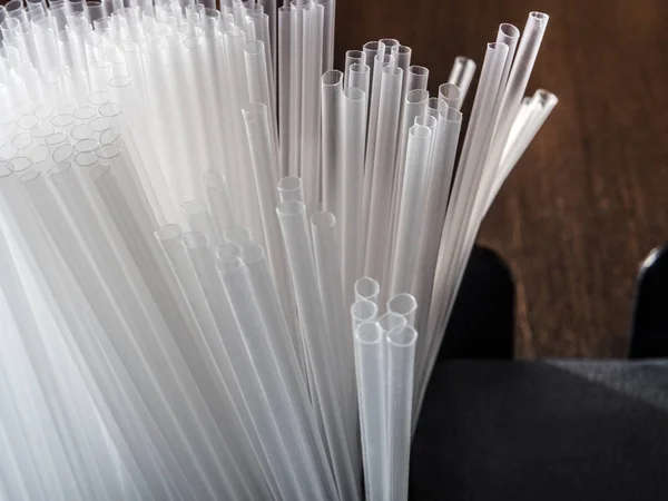Bar Cocktail Straws in a white color in a cafe on the counter