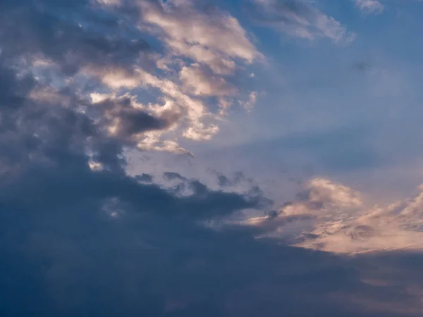 Beautiful Sky Clouds Sunset Soft Light Setting Sun Summer Warm — Stock Photo, Image