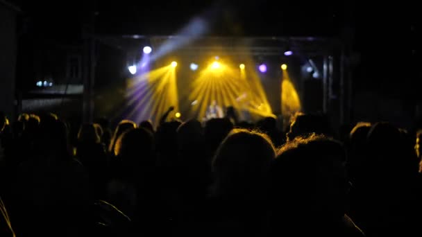 Uma Multidão Dançar Num Festival Música Uma Festa Corredor — Vídeo de Stock