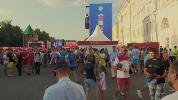 Juni 2018 Nizjni Novgorod Mensen Fan Zone Van Het Dag — Stockvideo