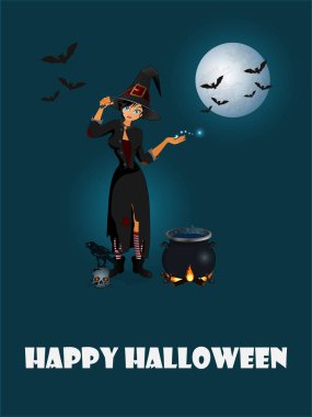 Cadılar Bayramı partisi poster cinsel cadı ile