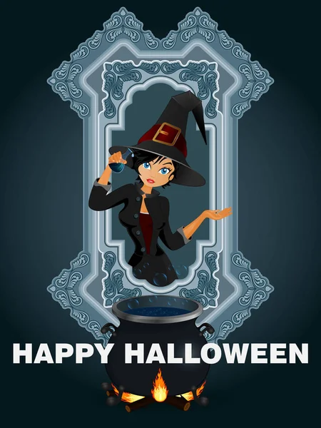 Cadılar Bayramı partisi poster cinsel cadı ile