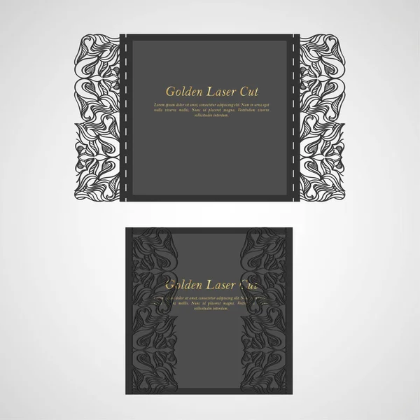 Elegante tarjeta de boda dorada. Ilustración vectorial . — Vector de stock