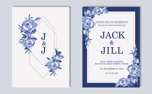 Invitación a la boda, tarjeta de agradecimiento, guardar las tarjetas de fecha. Invitación boda . — Vector de stock