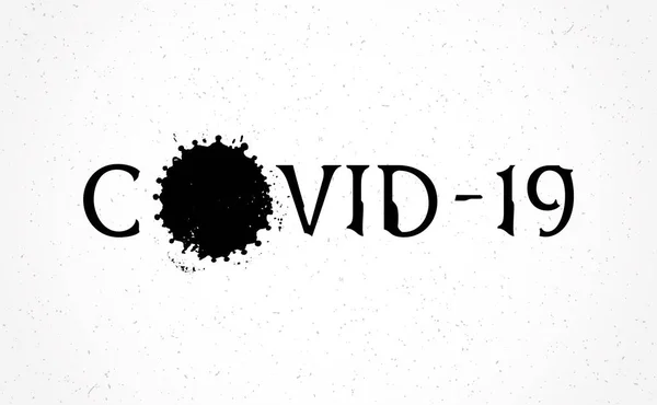 Orthographe Graphique Nom Coronavirus Covid Sous Forme Logo Utilisant Silhouette — Image vectorielle