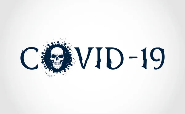 Deletreo Gráfico Del Nombre Del Coronavirus Covid Forma Logotipo — Vector de stock