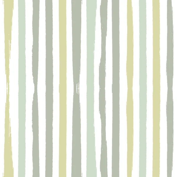 グランジストライプのシームレスなパターン 森の色の線 縦の筆致 — ストックベクタ