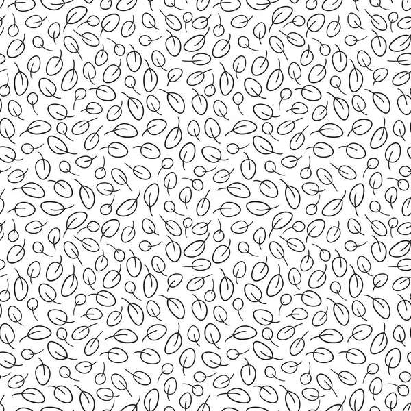 Vektornahtloses Muster Mit Von Hand Gezeichneten Blättern Florale Elemente Isoliert — Stockvektor